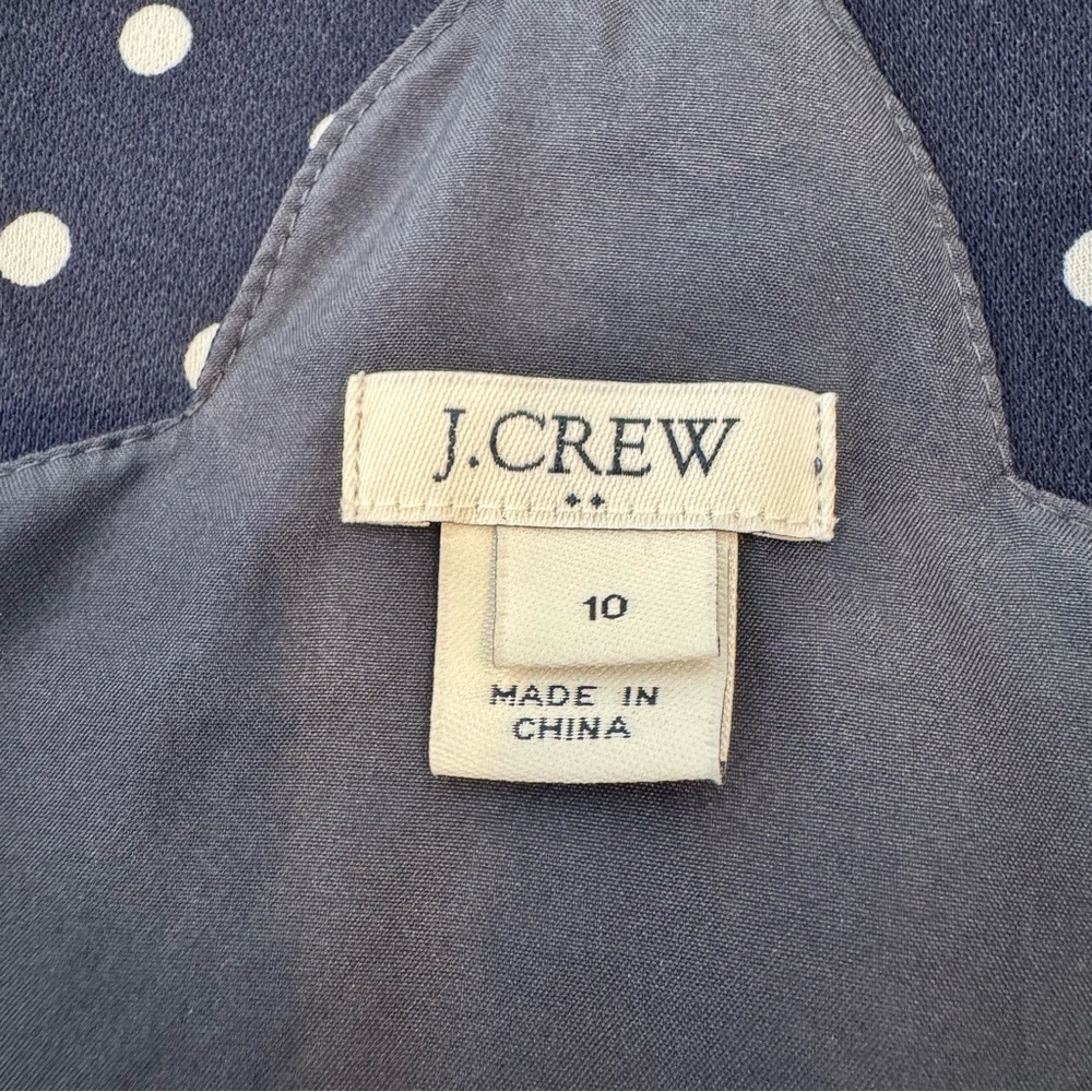 J CREW Women Soft Comfy Poly Halter Tank Top Navy White Polka Dot - Picture 8 of 8